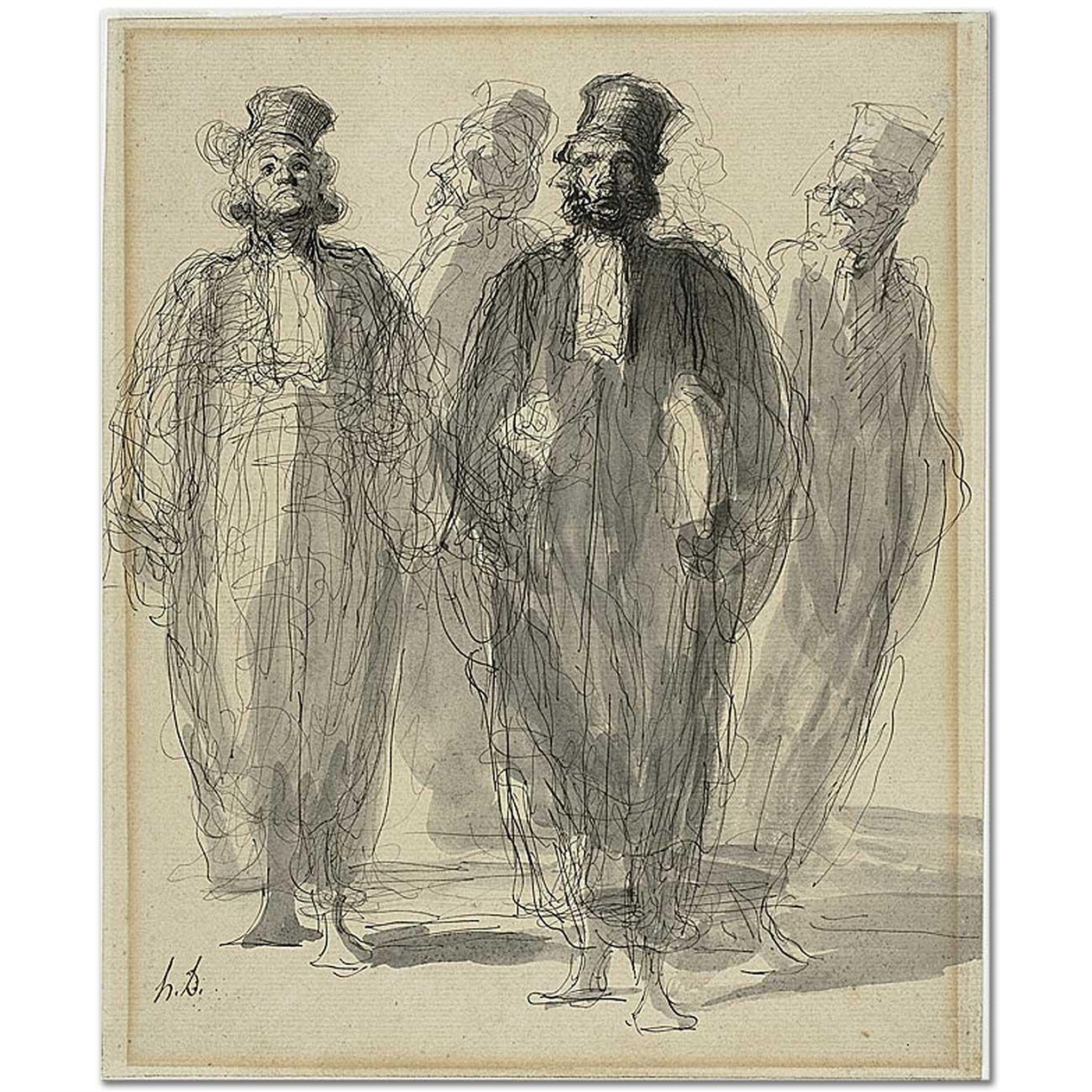 Honore Daumier Four Lawyers Art Print