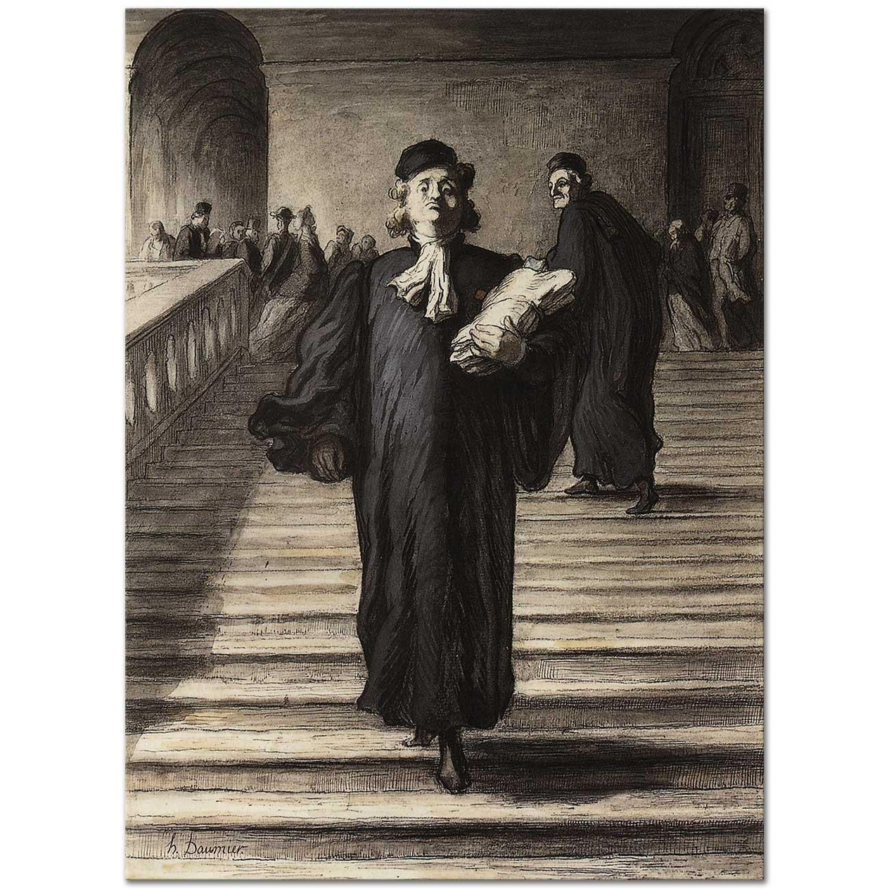 Honore Daumier Adalet Sarayının Merdiveninde Kanvas Tablo