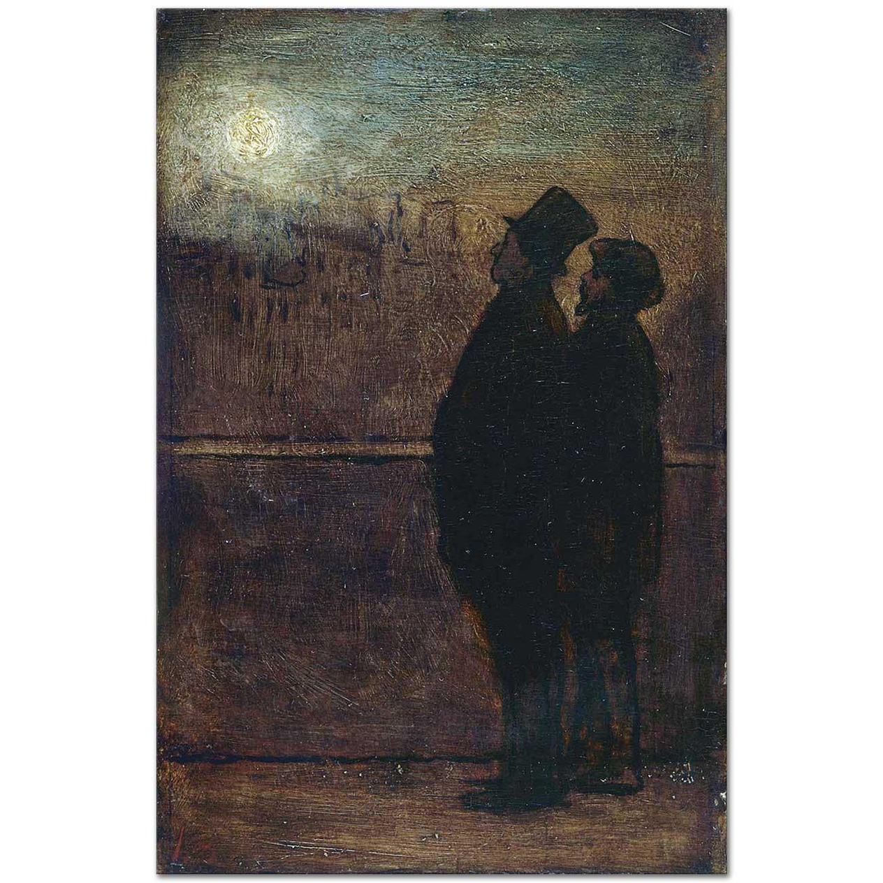 Honore Daumier Gece Yürüyenler Kanvas Tablo