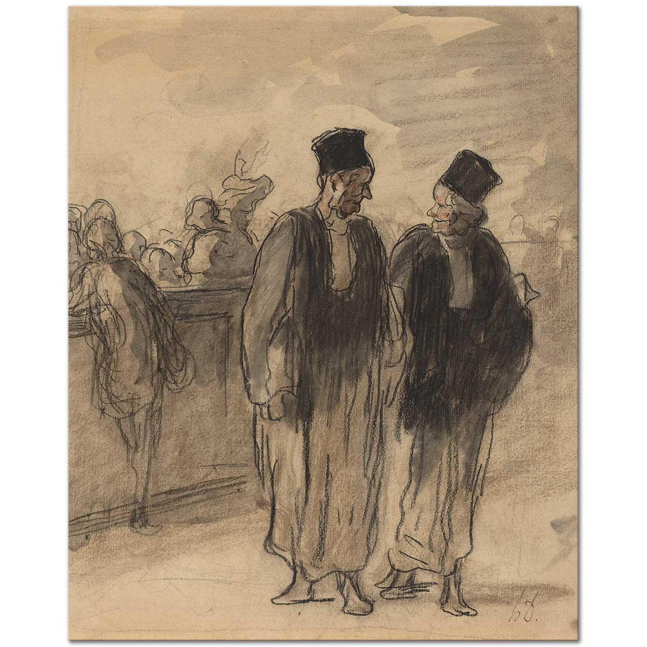 Honore Daumier Two Lawyers Art Print