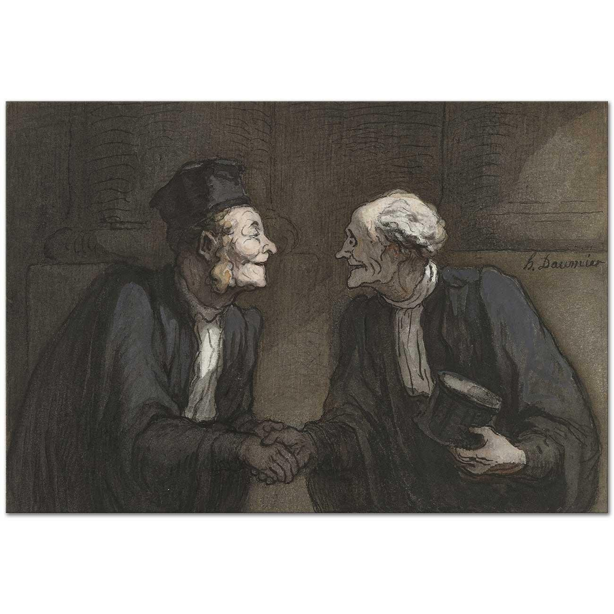 Honore Daumier Tokalaşan Avukatlar Kanvas Tablo