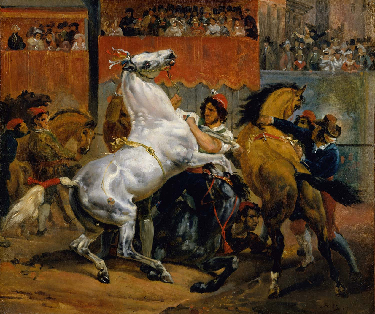 Horace Vernet The Start of the Race of the Riderless Horses Art Print