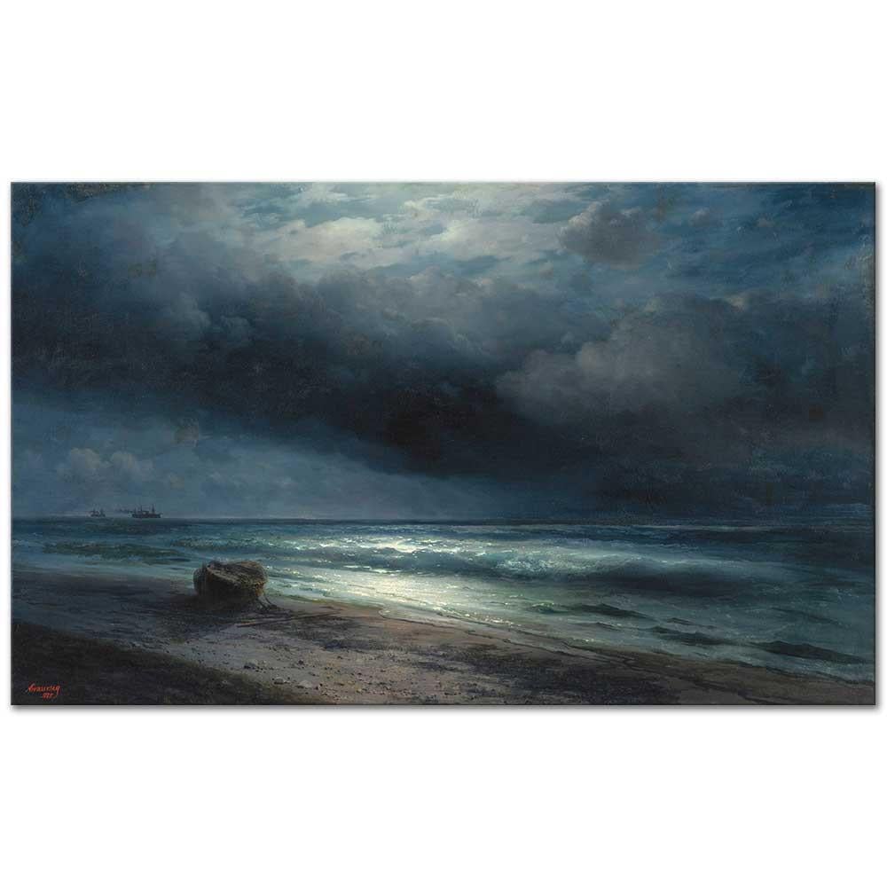 Ivan Aivazovsky Mehtapta Deniz Kıyısı Kanvas Tablo