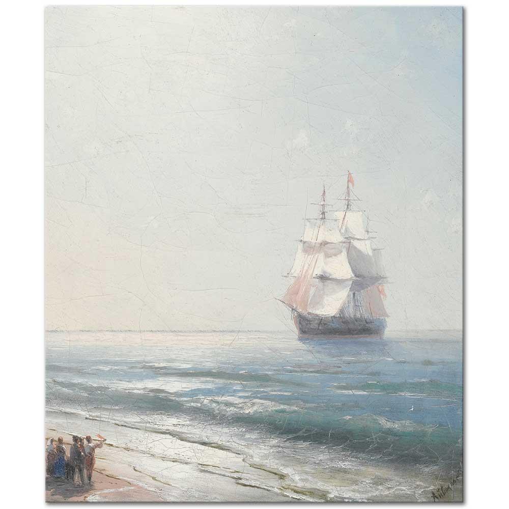 Ivan Aivazovsky Kırım Sahili Yakınlarında Bir Gemi Kanvas Tablo