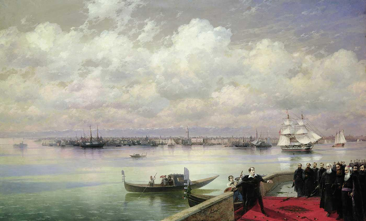Ivan Ayvazovski Bayron St Lazar Adasını Ziyaret Ederken Kanvas Tablo