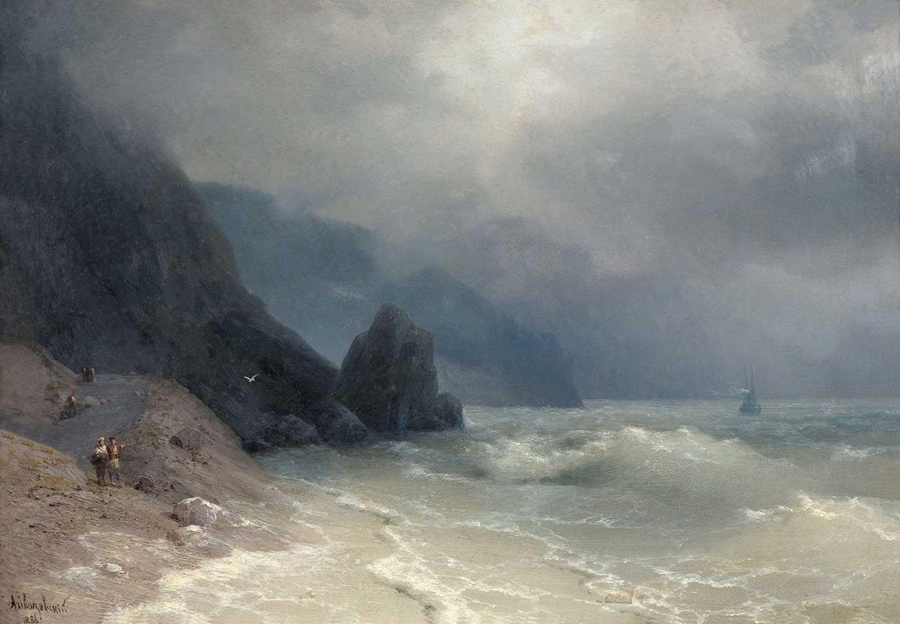 Beach in the Storm by Ivan Aivazovsky