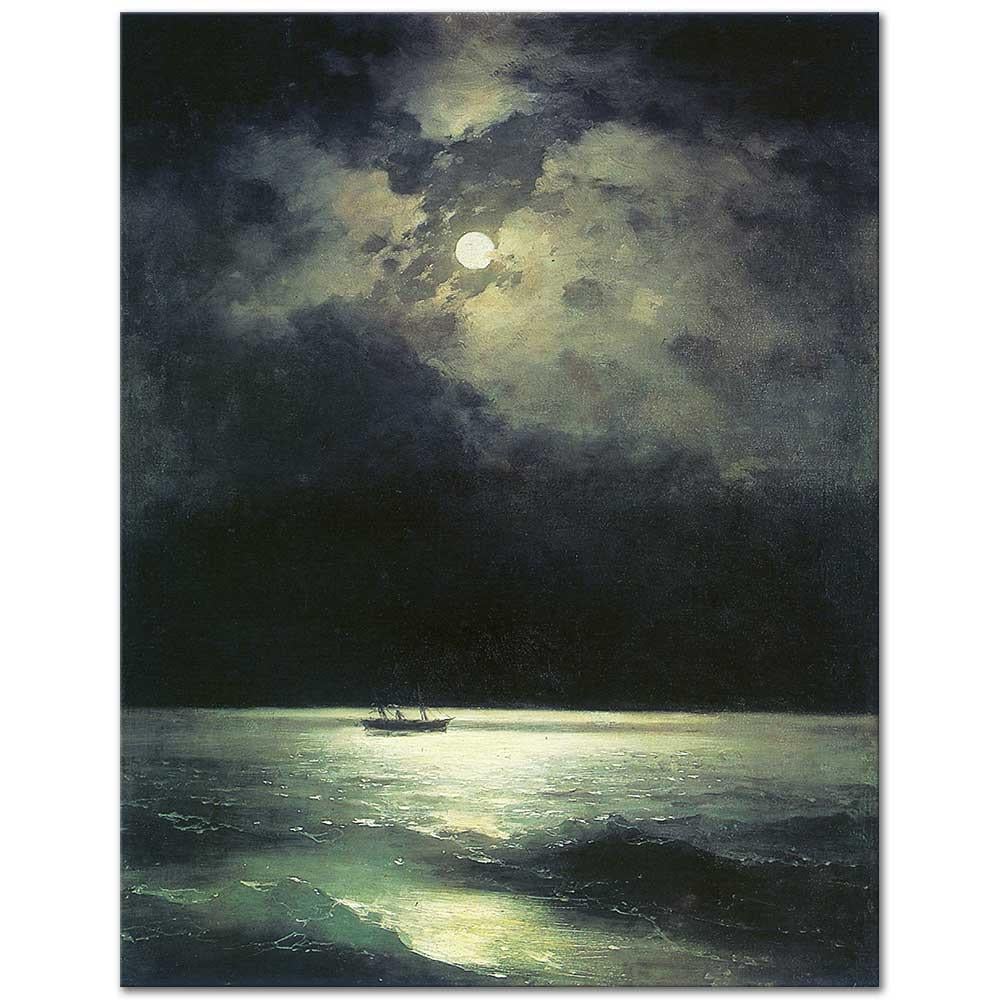 Ivan Ayvazovski Gece Karadeniz Kanvas Tablo
