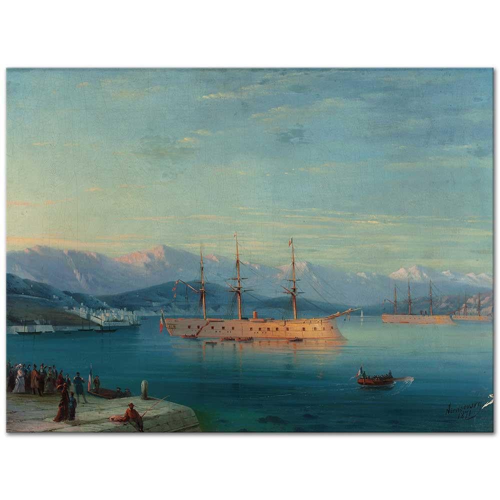 Ivan Aivazovsky Karadenize Açılan Fransız Gemileri Kanvas Tablo