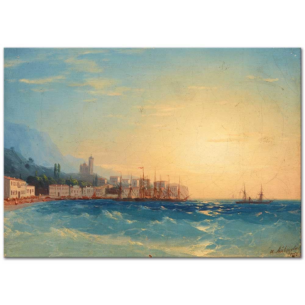 Ivan Aivazovsky Limanda Gemiler Kanvas Tablo