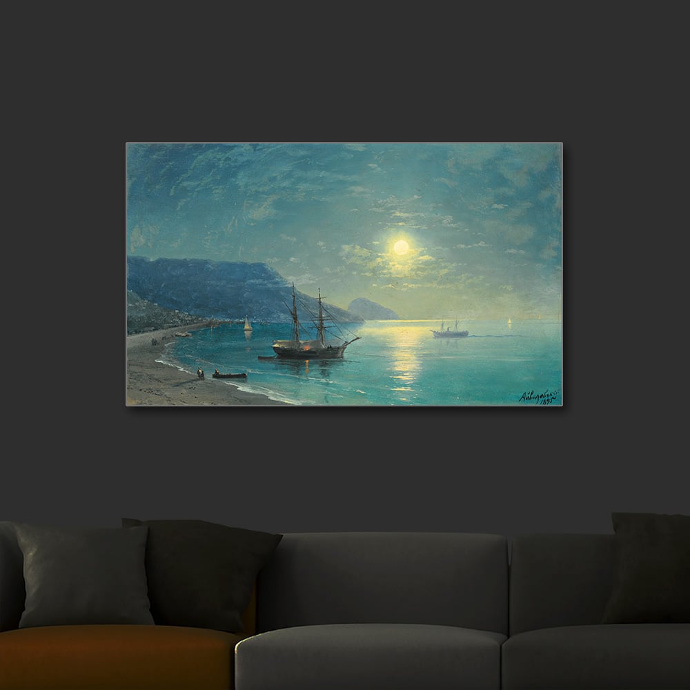Ivan Aivazovsky Mehtapta Yelkenliler Işıklı Tablo
