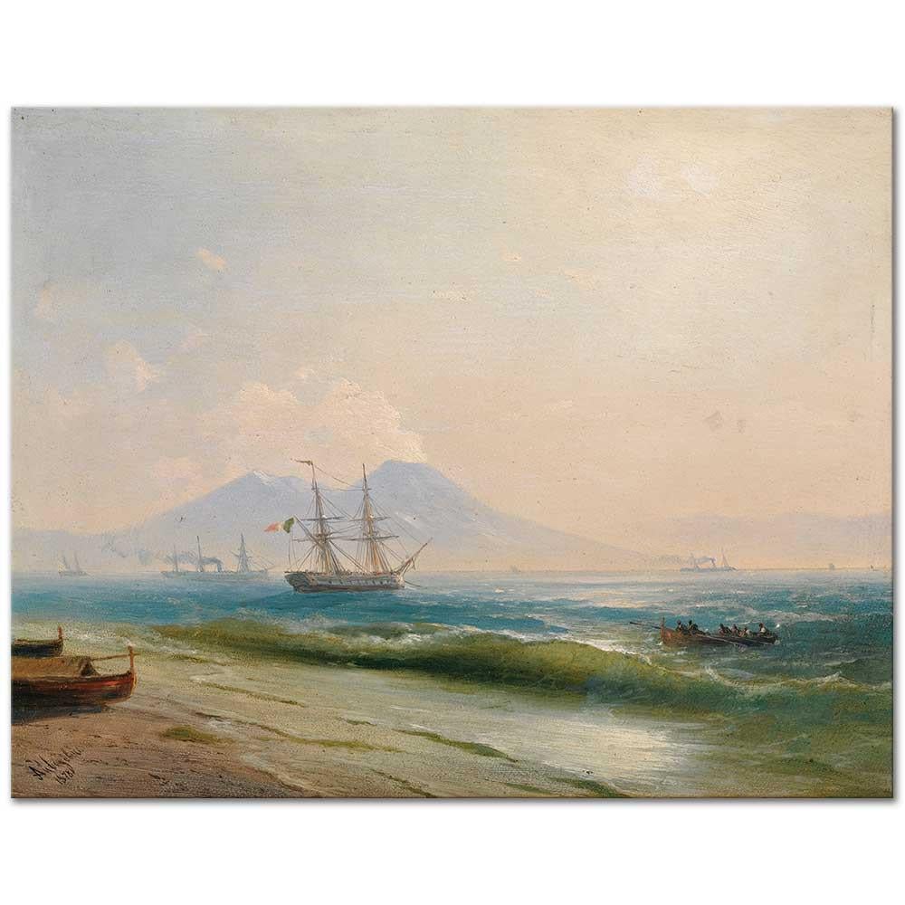 Ivan Aivazovsky Napoli Sahilinde Kanvas Tablo