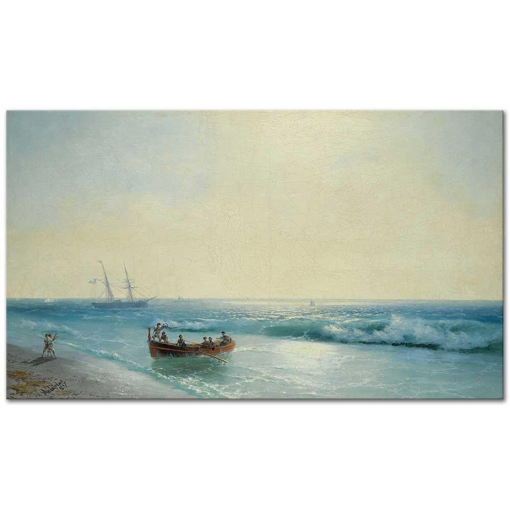 Ivan Aivazovsky Karaya Çıkan Denizciler Kanvas Tablo