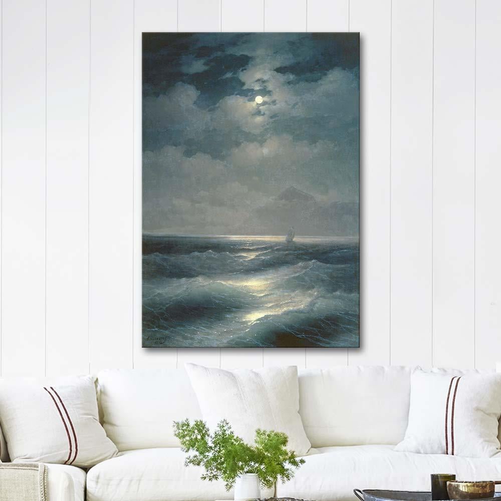 Ivan Aivazovsky Sea View by Moonlight Art Print