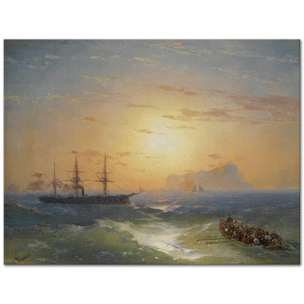 Ivan Aivazovsky İschia Açıklarında Yük Gemisi Kanvas Tablo