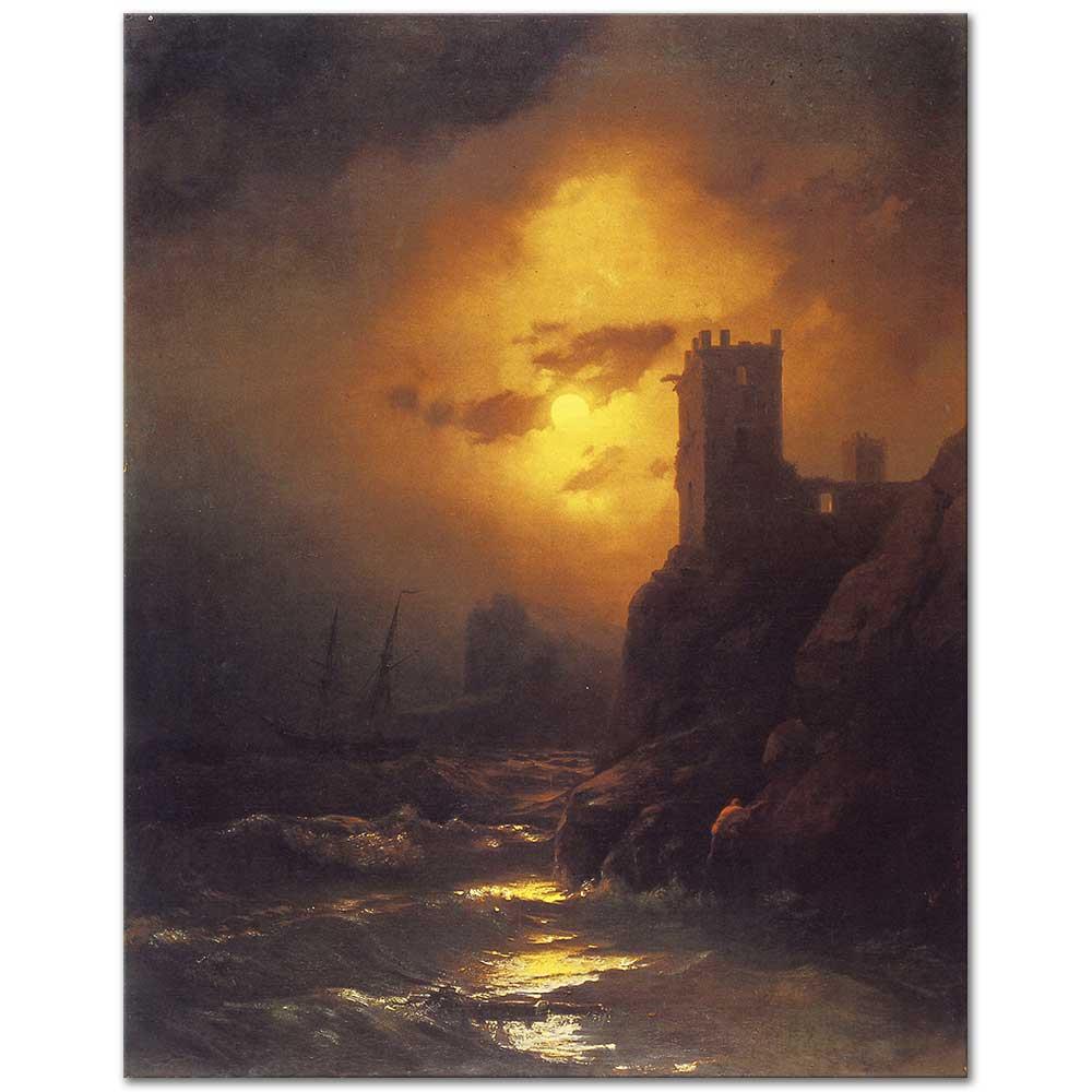 Ivan Ayvazovski Gemi Kazası ve Kule Kanvas Tablo