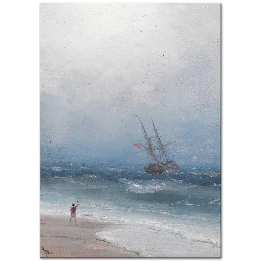 Ivan Aivazovsky Fırtınalı Sahil Kanvas Tablo