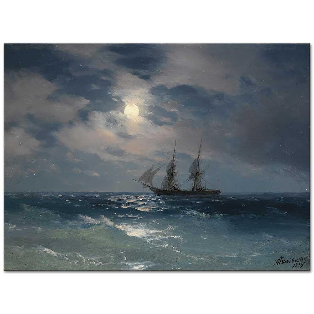 Ivan Aivazovsky Mercury Gemisi Ayışığı Altında Kanvas Tablo