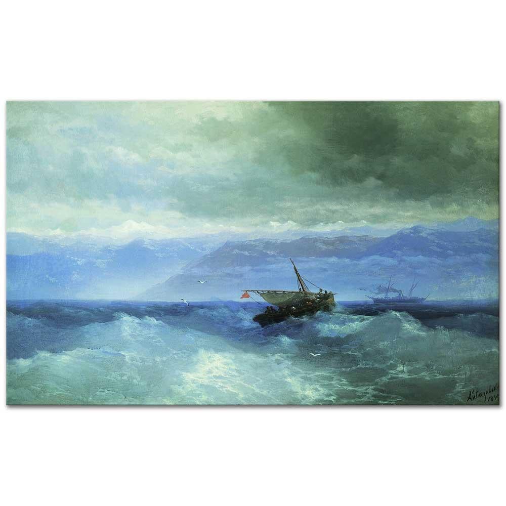 Ivan Ayvazovski Denizden Kafkas Dağları Kanvas Tablo