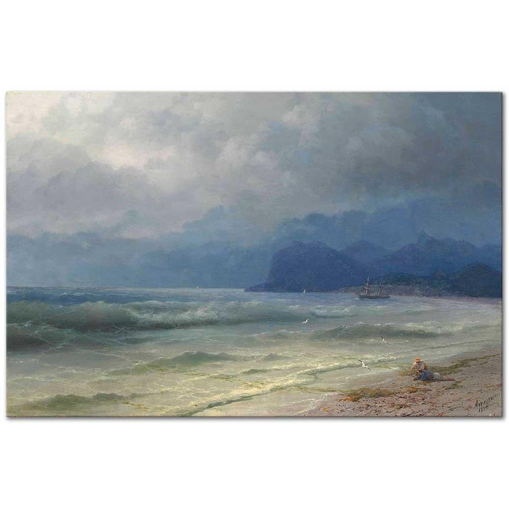 Ivan Aivazovsky Koktebel Sahili Kırım Kanvas Tablo