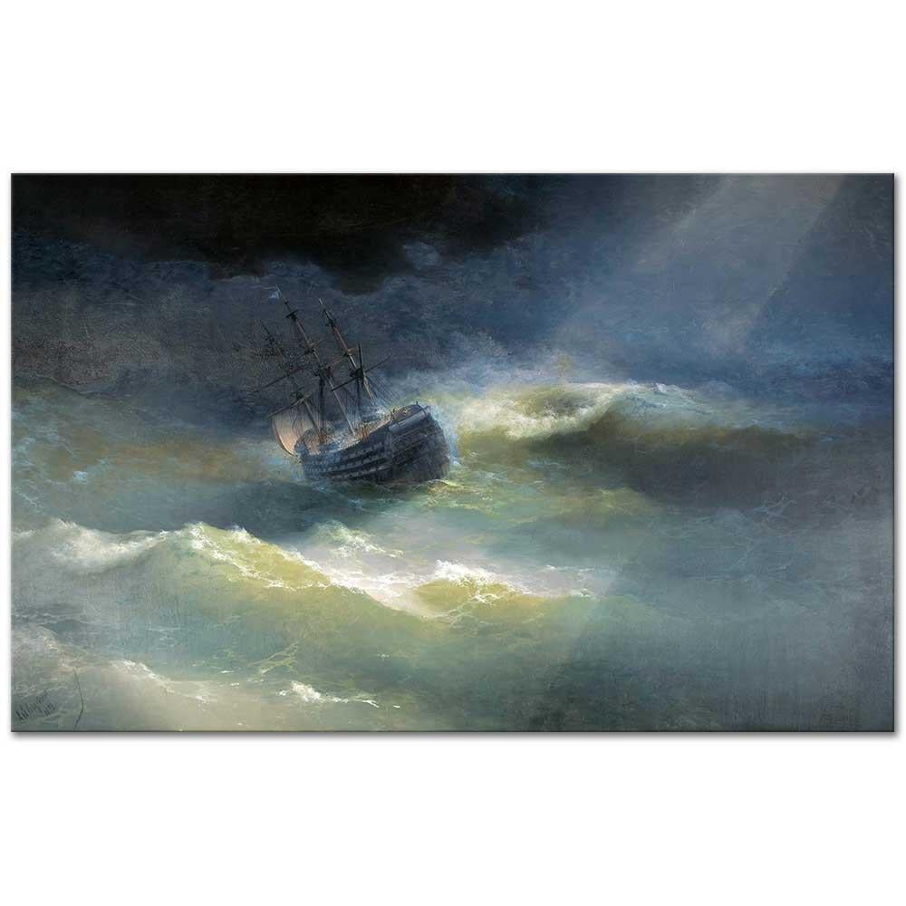 Ayvazovsky Fırtınaya Yakalanmış Mary Kanvas Tablo