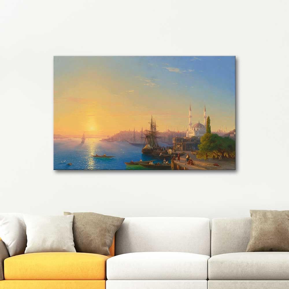 Ayvazovsky Günbatımında Ortaköyden İstanbul Kanvas Tablo