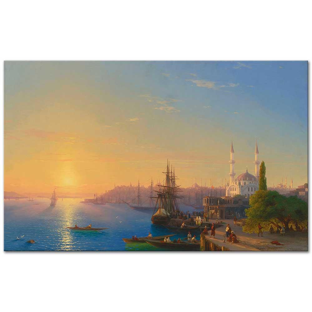 Ayvazovsky Günbatımında Ortaköyden İstanbul Kanvas Tablo