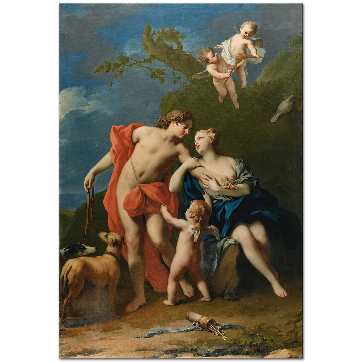 Jacopo Amigoni Venus And Adonis Art Print