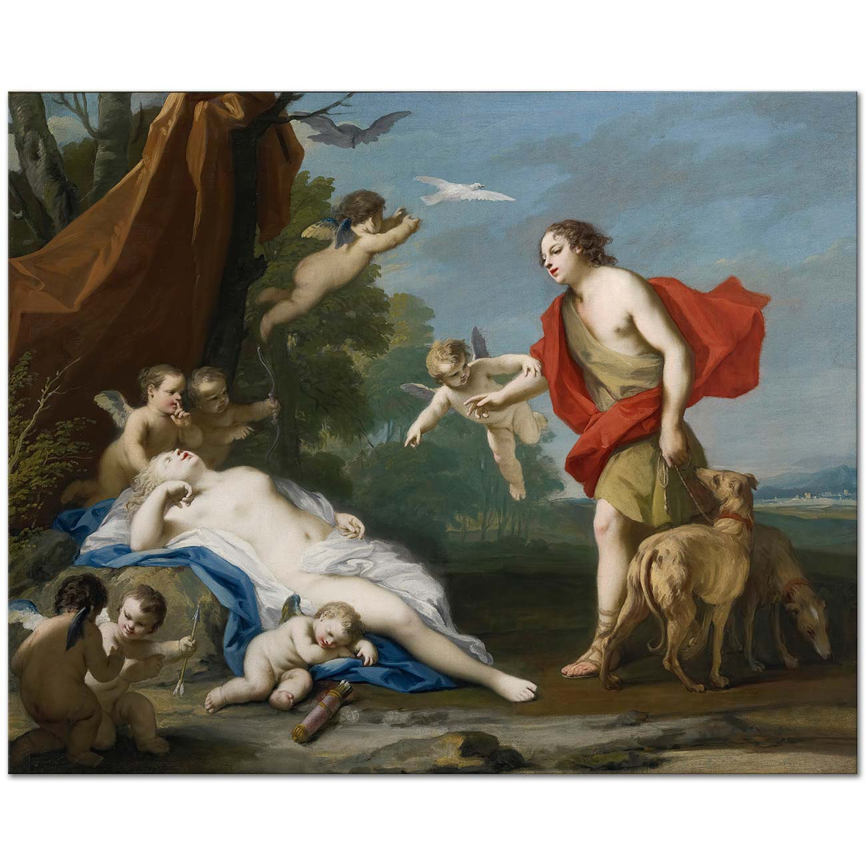 Jacopo Amigoni Venus And Adonis II Art Print