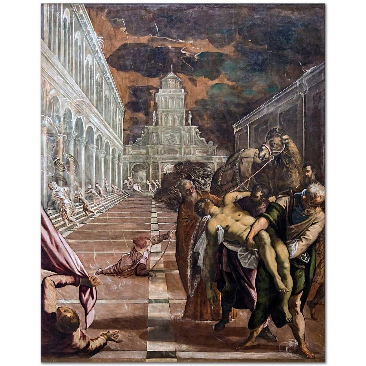 Jacopo Tintoretto Aziz Mark'ın Cenazesinin Venedik'e Getirilişi Kanvas Tablo