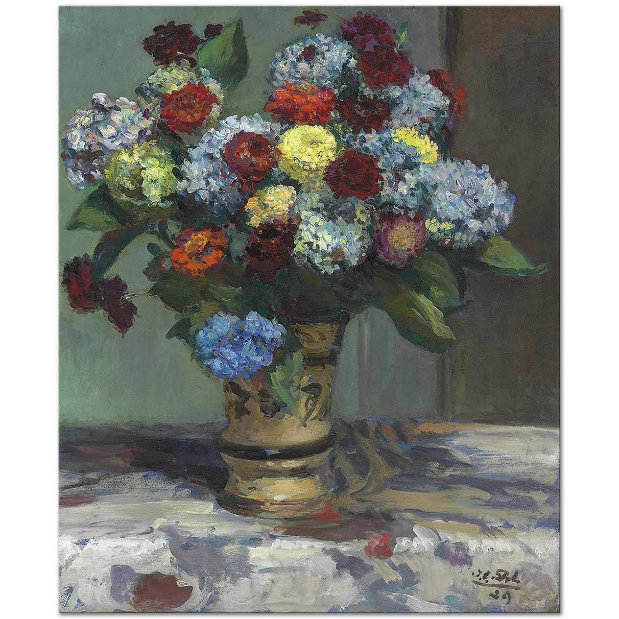 Jacques-Emile Blanche Bouquet de Fleurs aux Hortensias Art Print