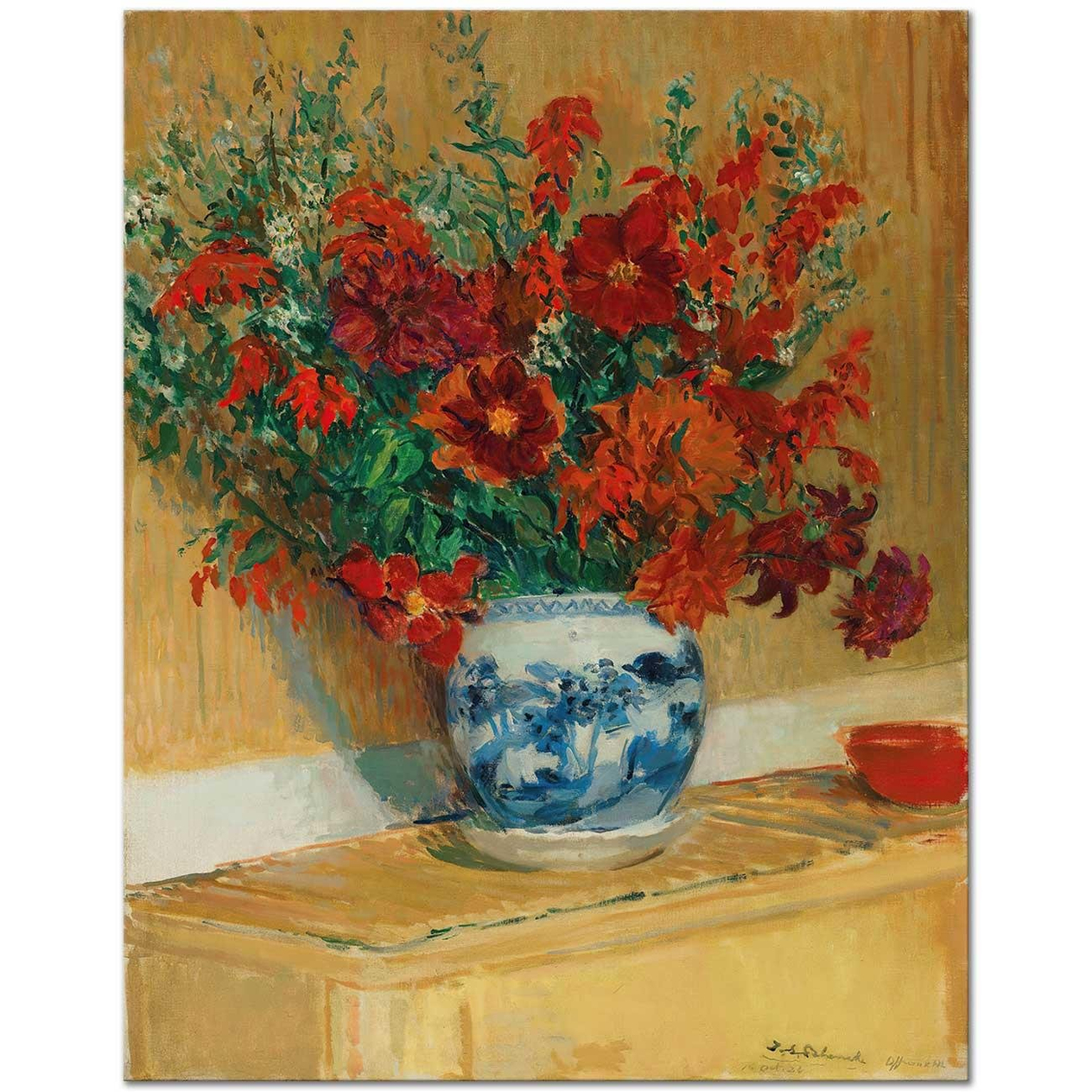 Jacques-Emile Blanche Bouquet de Fleurs au Vase Bleu Art Print