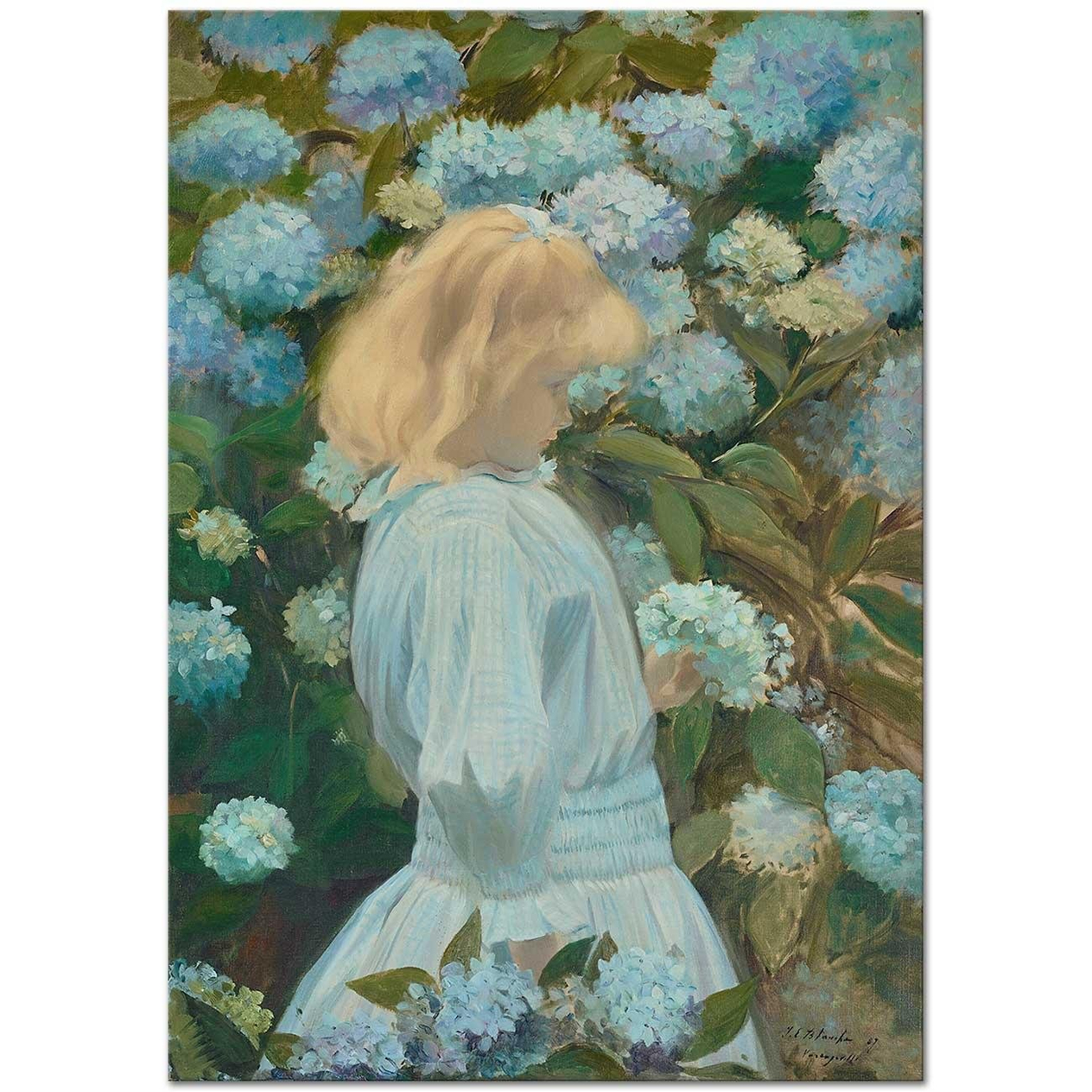 Jacques-Emile Blanche La Petite Fille aux Hortensias Art Print