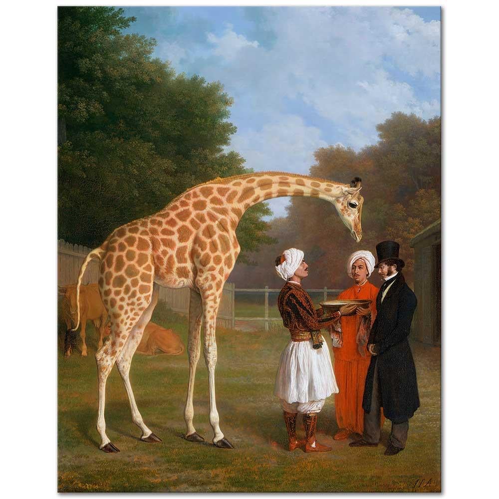 Jacques Laurent Agasse Nübye Zürafası Kanvas Tablo