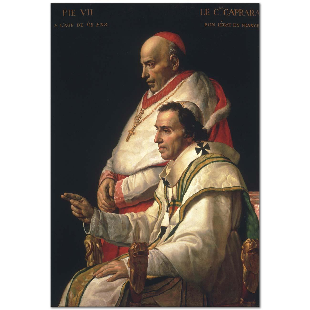 Jacques Louis David Portrait of Pope Pius VII and Cardinal Caprara Art Print