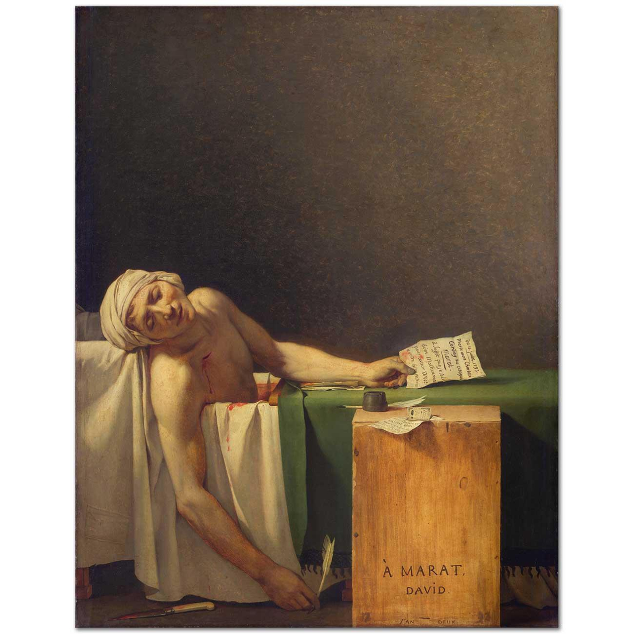 Jacques-Louis David Marat'ın Ölümü Kanvas Tablo