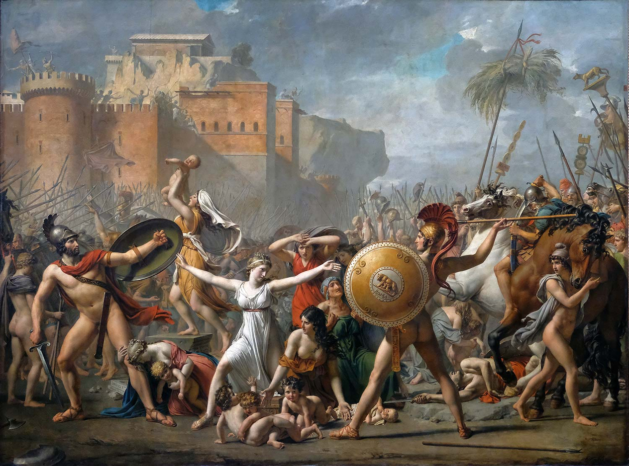 Jacque-Louis David Sabina Kadınlarının Müdahelesi Kanvas Tablo