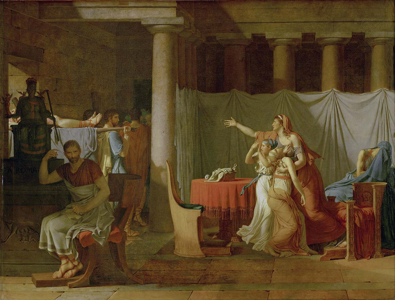 Jacque-Louis David Brutus'un Oğullarının Cesetleri Getirilirken Kanvas Tablo