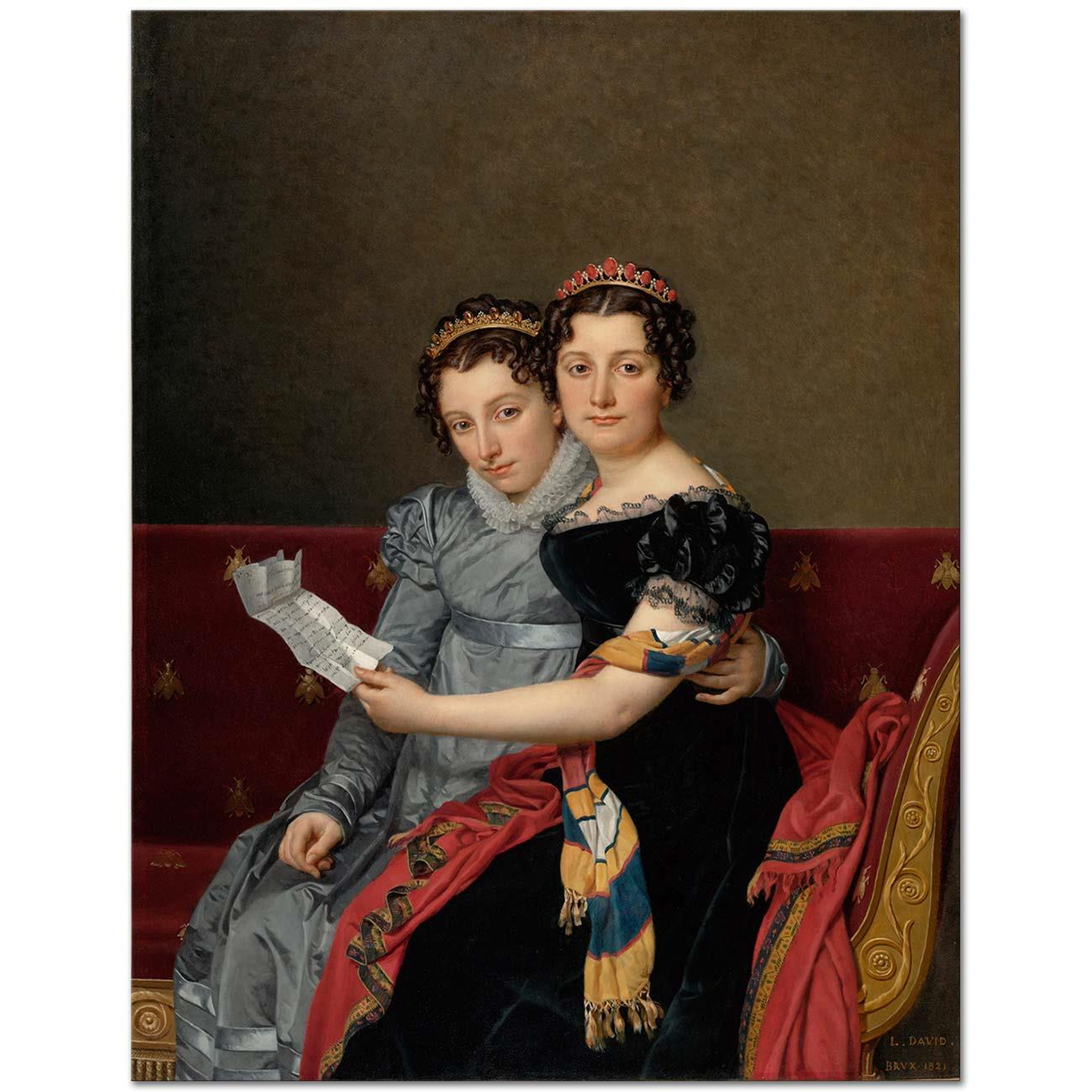 Jacques Louis David The Sisters Zénaïde And Charlotte Bonaparte Art Print