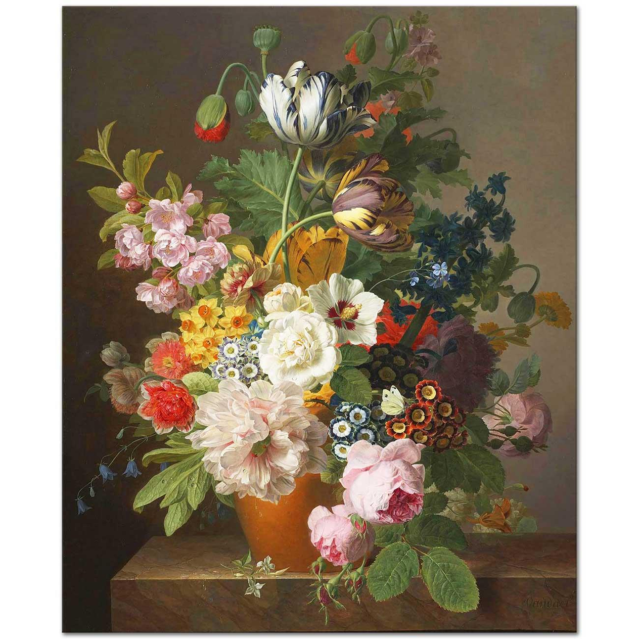 Jan Frans van Dael Vazoda Çiçekler Kanvas Tablo