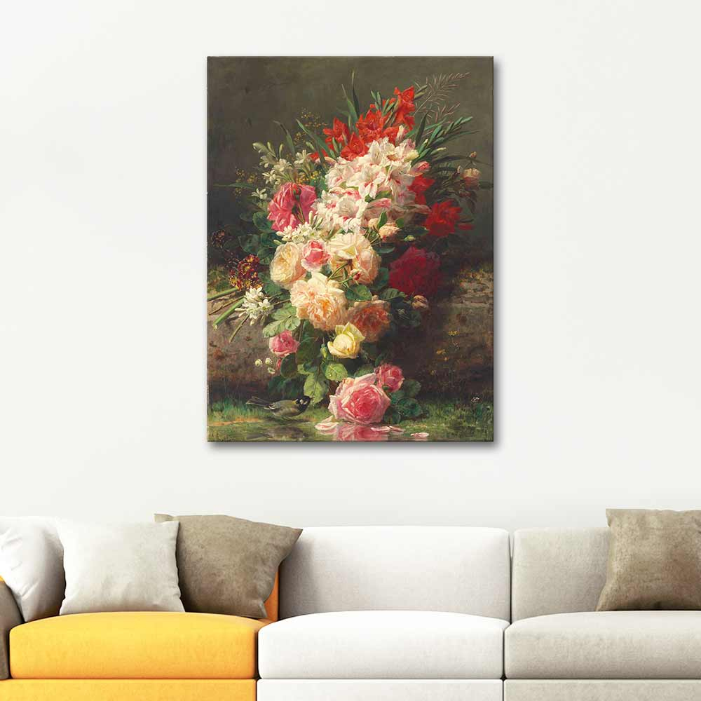 Jean Baptiste Robie Roses  Gladioli and Other Flowers Art Print