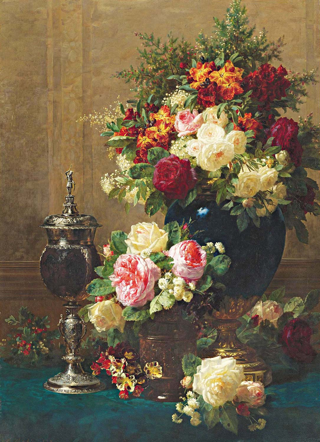 Jean Baptiste Robie Still Life with Flowers Art Print