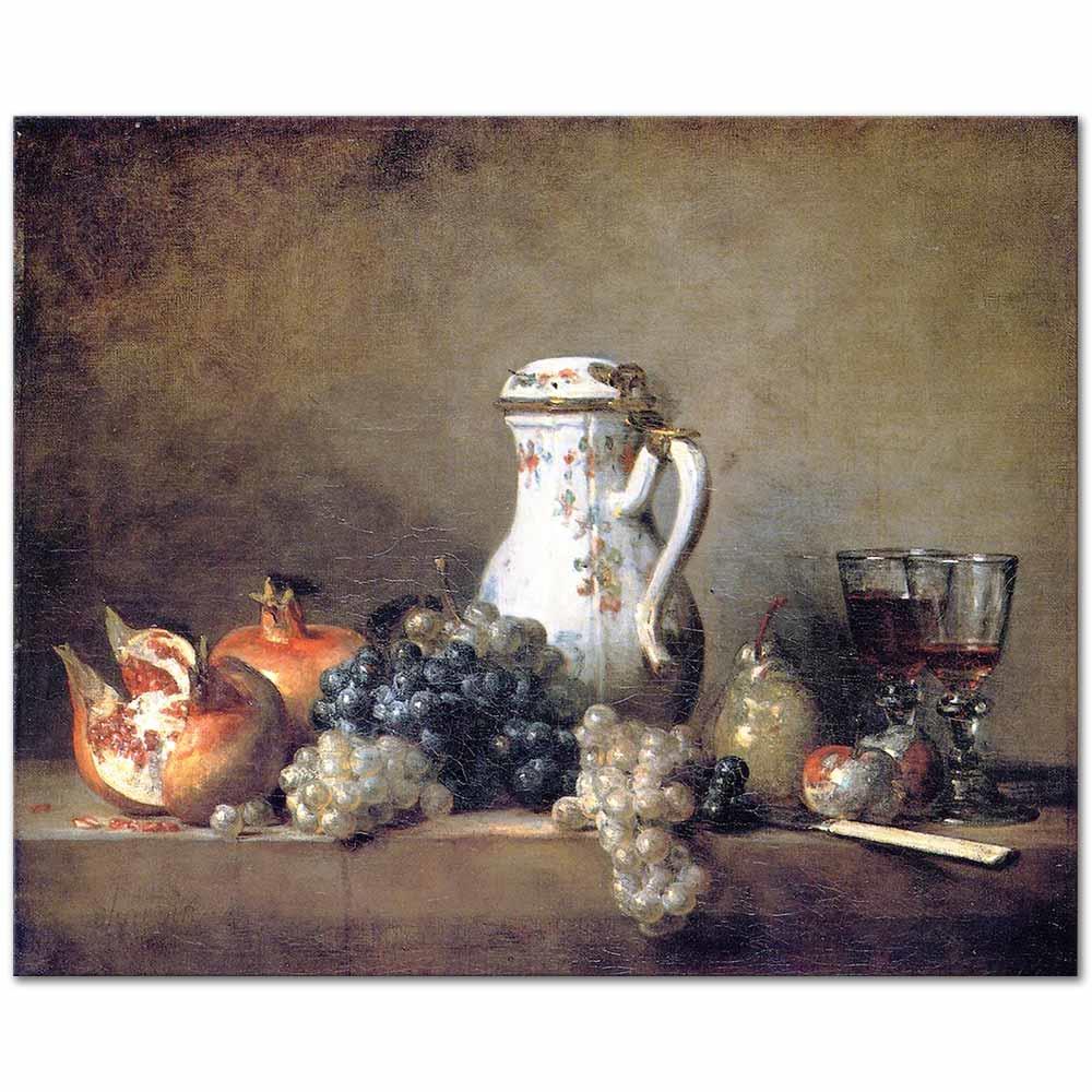 Jean Baptiste Simeon Chardin Porselenli Natürmort Kanvas Tablo