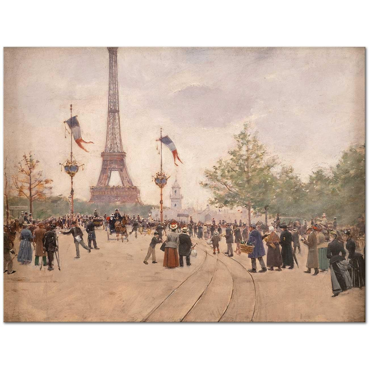 Jean Beraud 1889 Dünya Ticaret Fuarı Girişi Kanvas Tablo