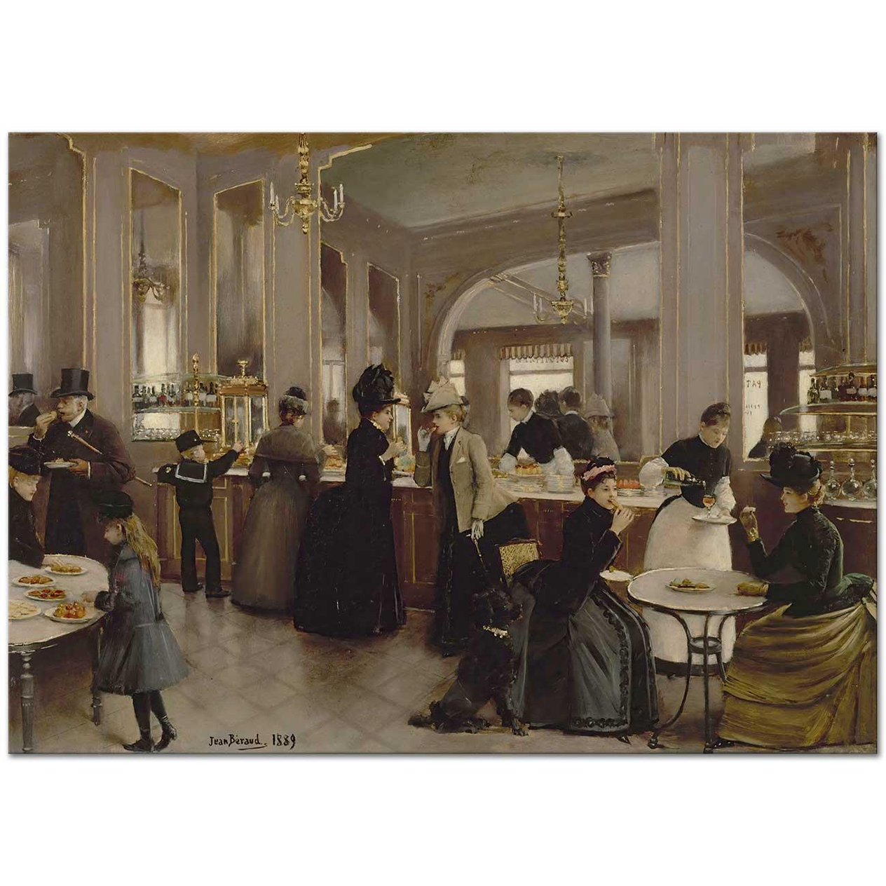Jean Beraud Şanzelize'de Pastane Kanvas Tablo