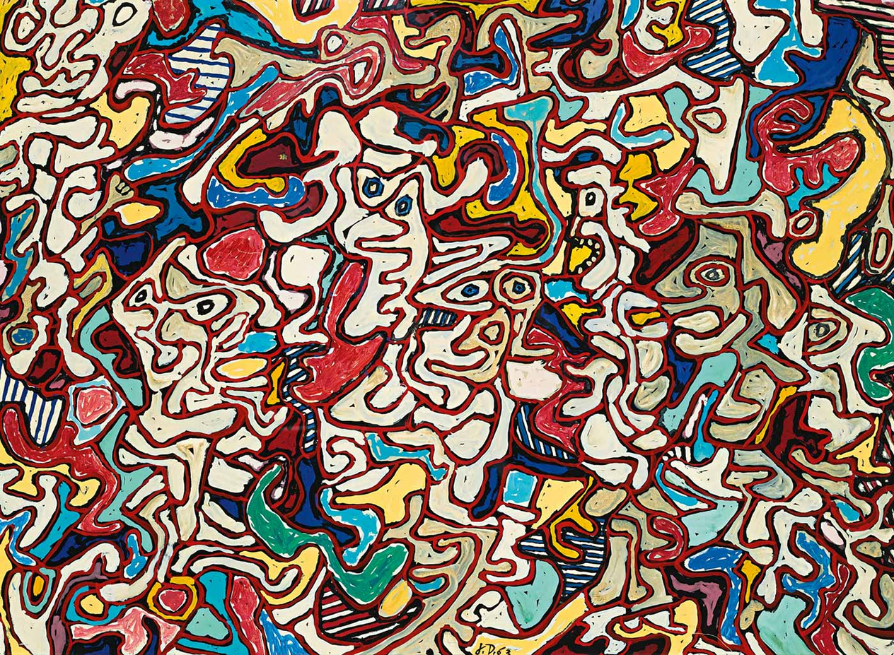 Jean Dubuffet Hatalar Tiyatrosu Kanvas Tablo
