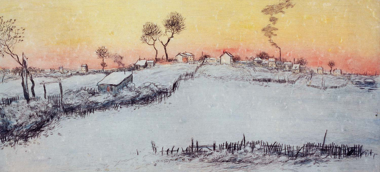 Jean-François Raffaelli La Neige, Soleil Couchant Art Print