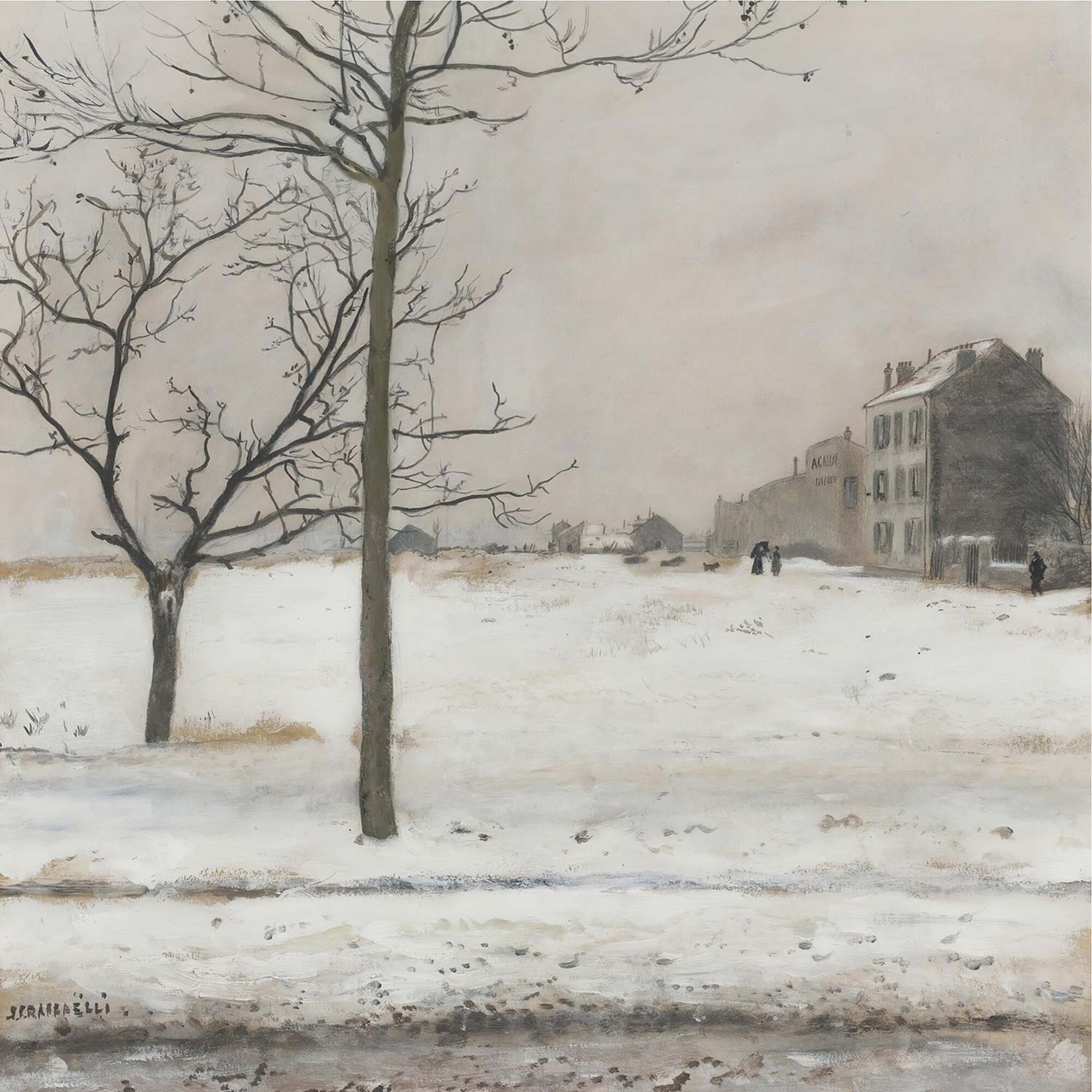 Jean-François Raffaelli Montmartre Under Snow Art Print