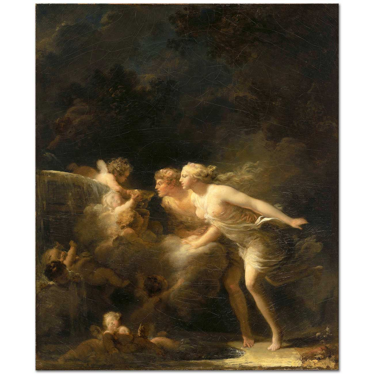 Jean Honore Fragonard Aşk Çeşmesi Kanvas Tablo
