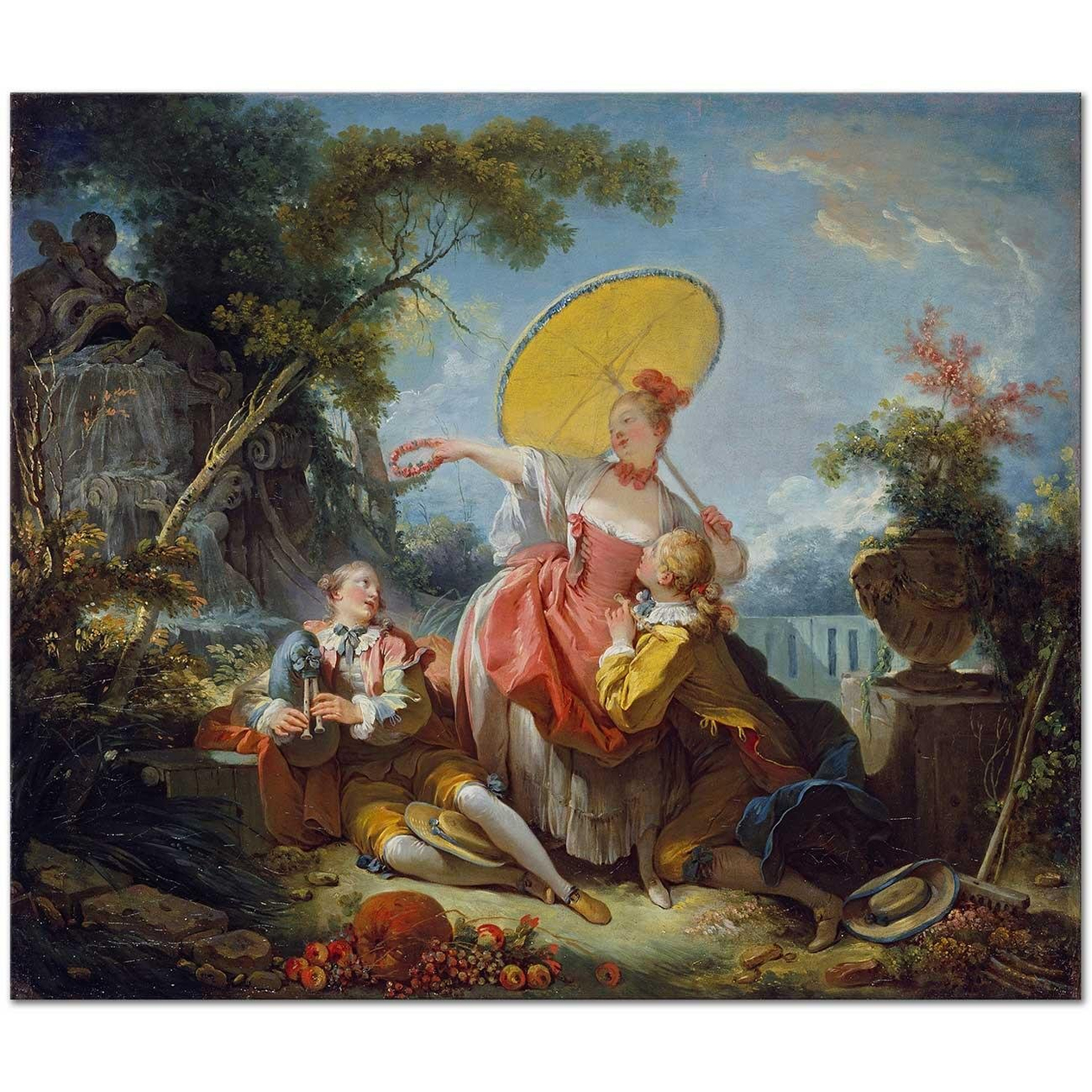 Jean Honore Fragonard Müzikli Rekabet Kanvas Tablo