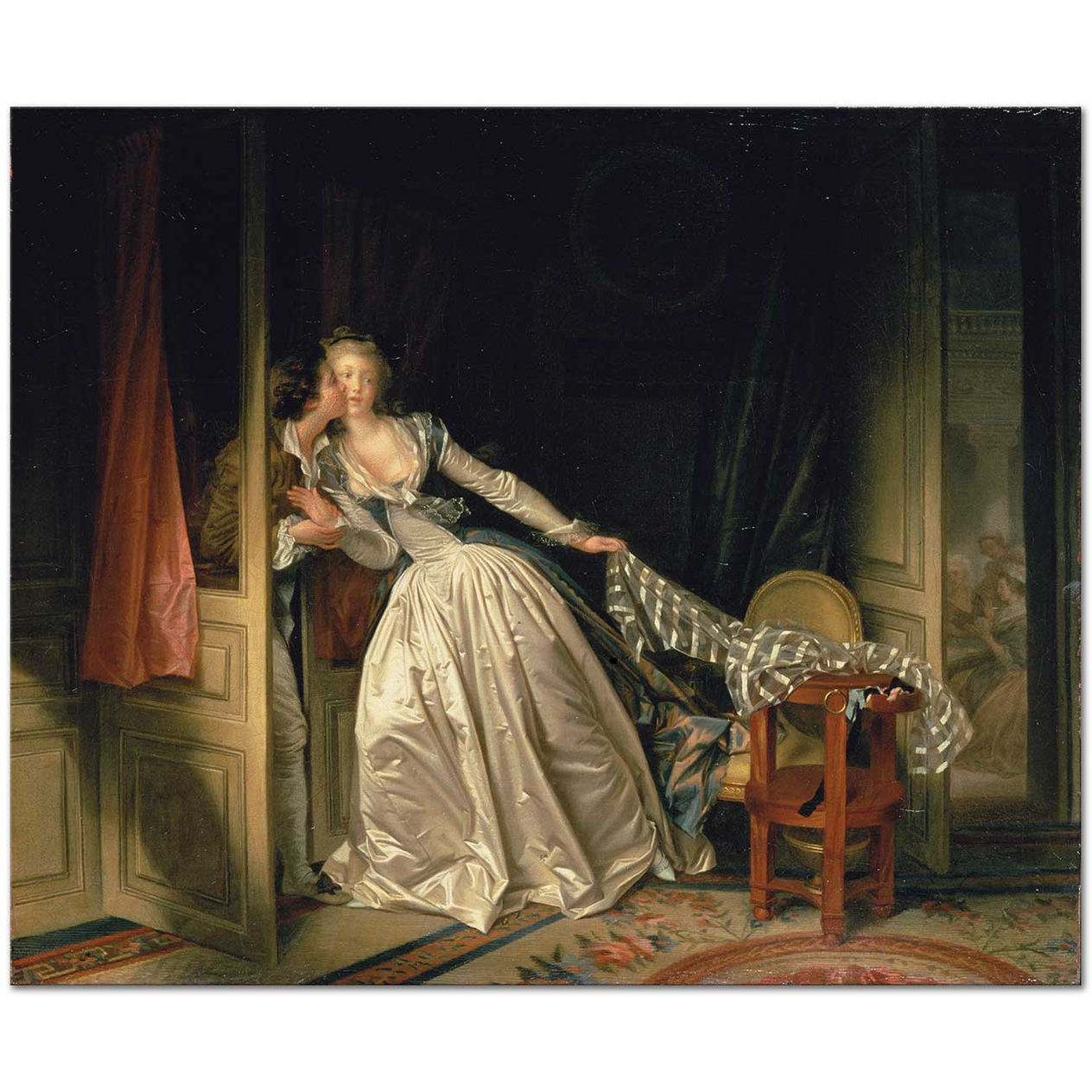 Jean Honore Fragonard Gizli Öpücük Kanvas Tablo